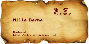 Milla Barna névjegykártya