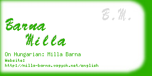 barna milla business card